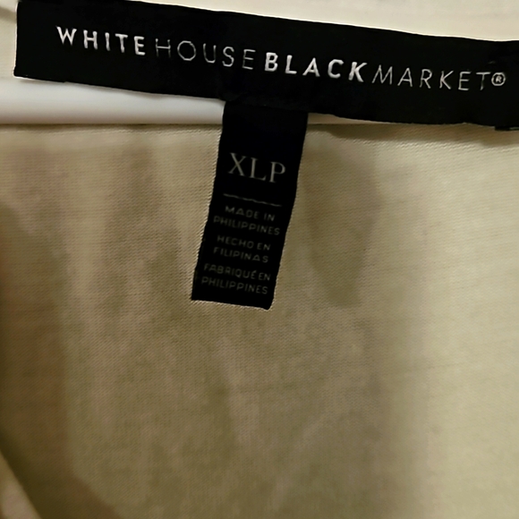 EUC, White House Black Market, pretty, White on white blouse with silver detail - Picture 2 of 2